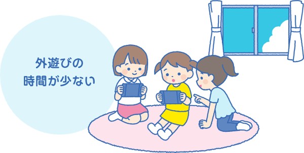 【イラスト】外遊びの時間が少ない
